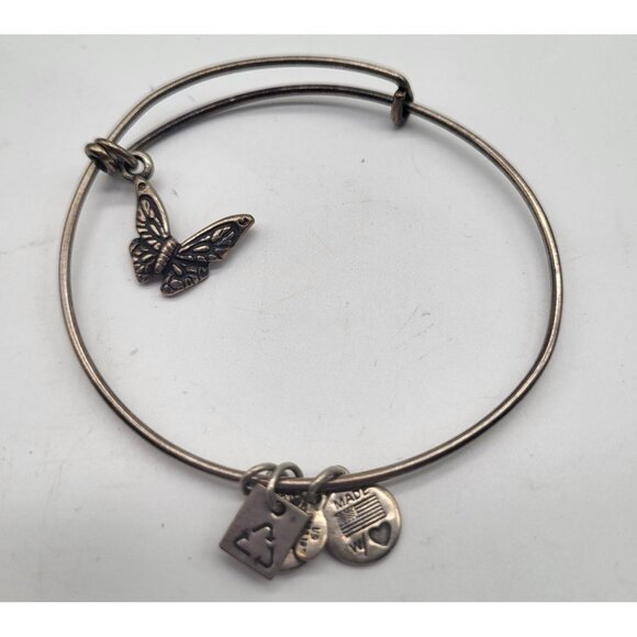 Alex & Ani Jewelry - Alex & Ani Butterfly Charm Bangle Bracelet